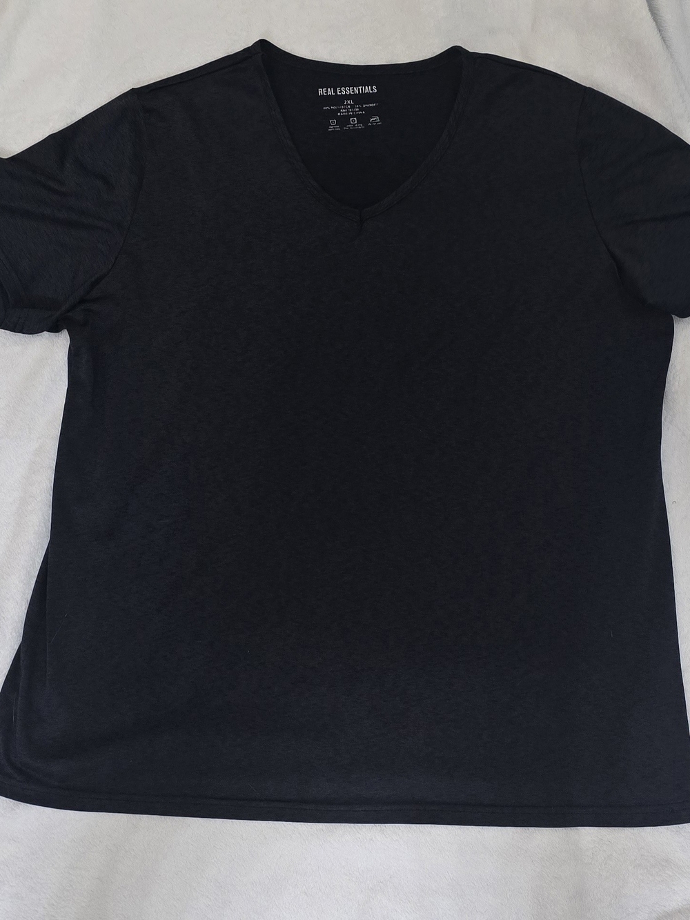 Essentials Black V-Neck Short Sleeve Tee